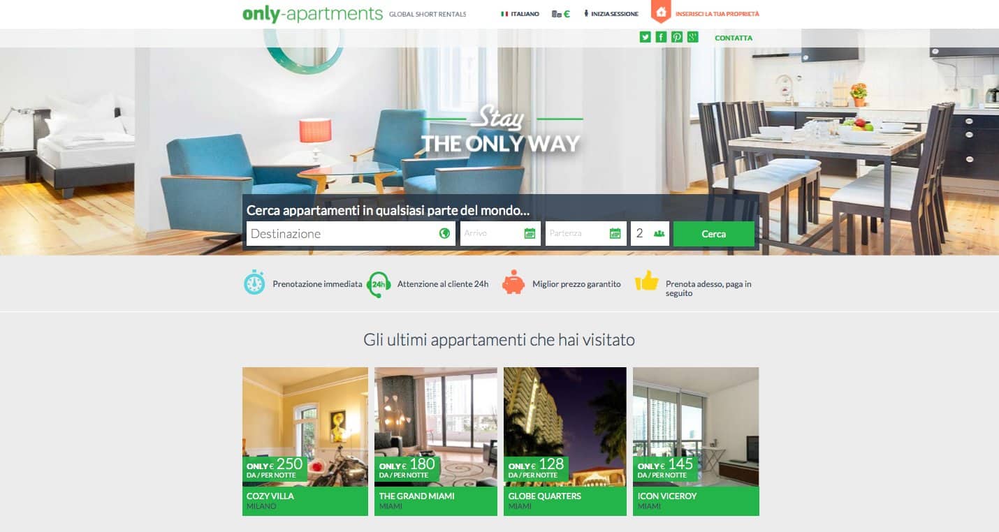 Il portale Only-apartments rinnovato e più attento alle esigenze degli utenti
